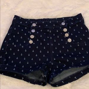 Navy blue shorts with anchors